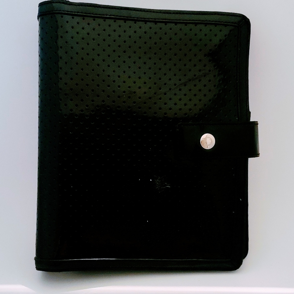 Franklin Covey Classic Black Polka Dot Planner Bin
